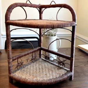 Vintage Rattan Decorative Shelf